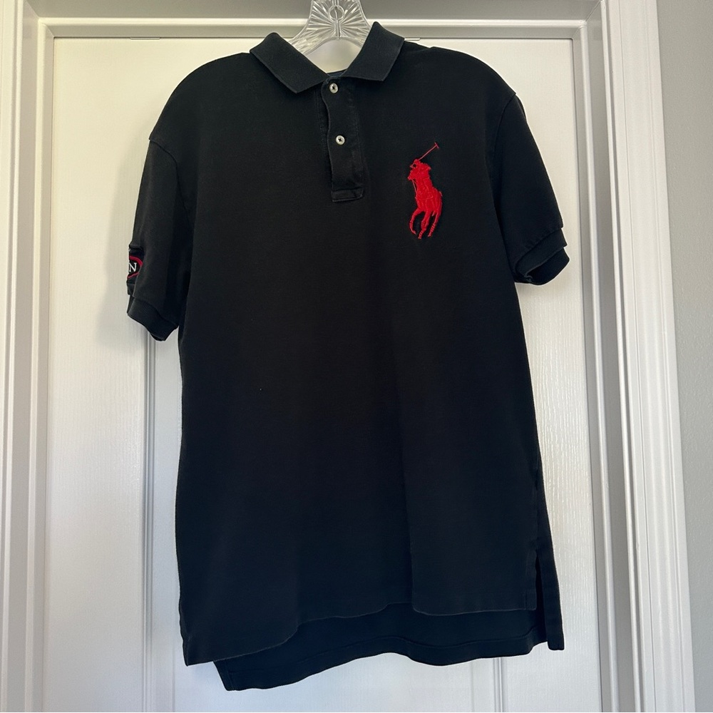 Polo Ralph Lauren Polo Shirt Big Pony Vintage size M Black US Open 2010